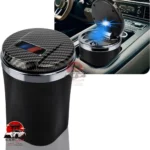 Car Ashtray Carbon Fiber Portable Ceramic With LED